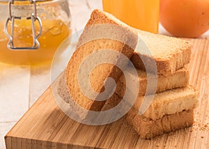 Wheat rusk in a wooden panel
