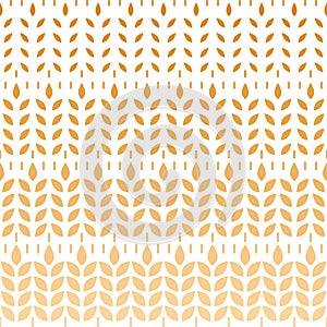 Wheat seamless pattern. Grain malt and barley, oat, rice, millet, maize, bran or corn. Ear background. Repeat texture plant for de