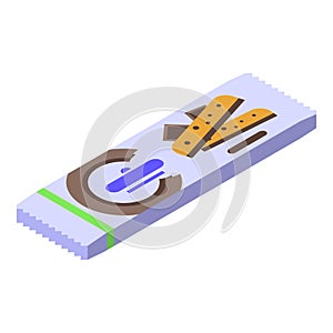 Wheat snack bar icon, isometric style