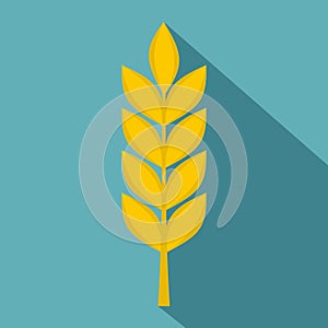 Wheat spike icon, flat style