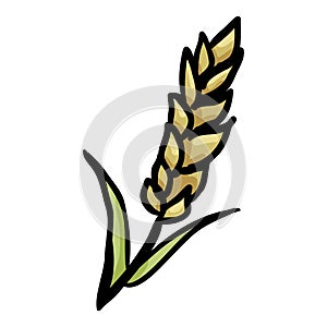 Wheat Spikelet - Hand Drawn Doodle Icon