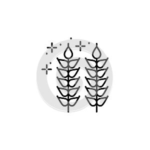 Wheat, spikes icon. Simple line, outline vector of Thanksgiving day icons for ui and ux, website or mobile application