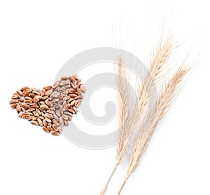 Wheats ears and heart