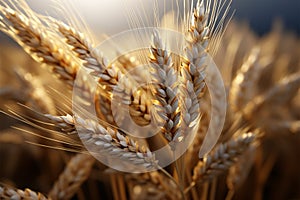 Wheats essence represented in a single, elegant ear