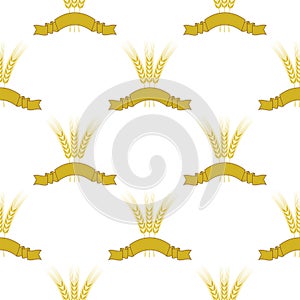 Wheats Ribbon Seamless Pattern