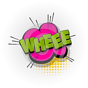 Whee comic book text pop art