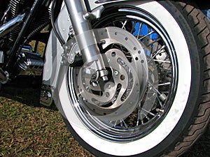 Wheel of an american motobike photo