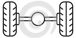 Wheel axle line icon. Car differential part
