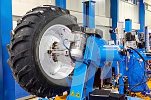 Wheel balancing close up