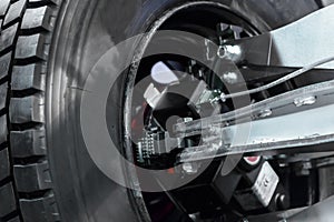 Wheel balancing close up