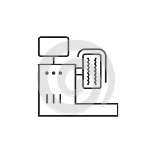 Wheel balancing machine line icon