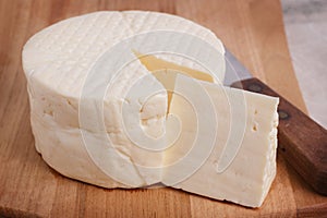 Wheel of brazilian traditional cheese Minas photo
