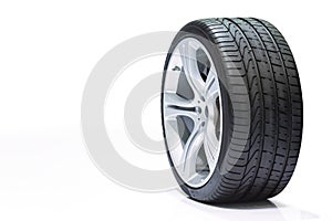 Wheel car, Car tire, Aluminum wheels on white backgroun