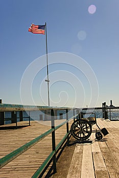 Wheel chair on dock