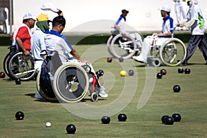 Wheel Chair Lawn Bowls for Disabled Persons (Men)