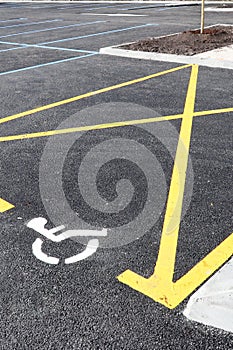 Wheel chair symbol in disabled parking permit sign