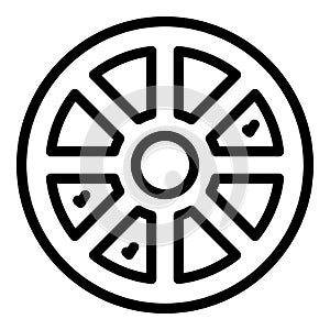 Wheel cipher icon, outline style