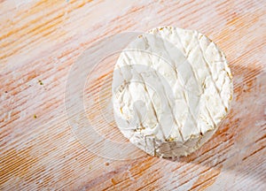 Wheel of creamy blue cheese