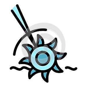 Wheel cultivator icon vector flat