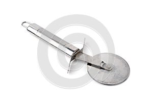 Wheel cutter for pasta or dough isolated on white.