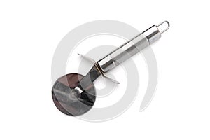 Wheel cutter for pasta or dough isolated on white.