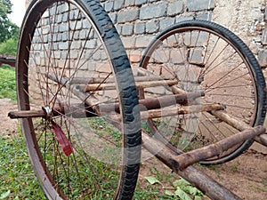 Wheel in rural Indian village photo