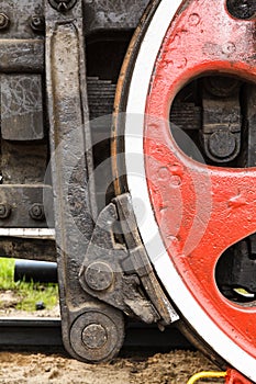 Wheel detail of a steam train locomotive