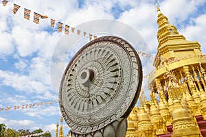 Wheel of Dhamma at watpasawangboon temple, Saraburi province,Thailand