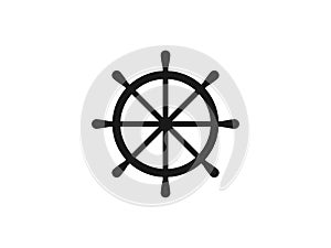 Wheel of Dharma Buddhism icon. Vector illustration, flat design