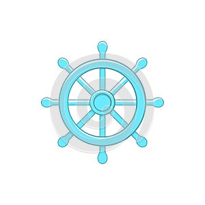 Wheel of Dharma icon, cartoon style