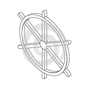 Wheel Dharma icon, isometric 3d