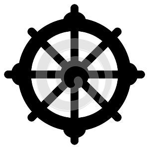 Wheel of Dharma on a white background