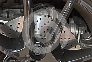 Wheel and disk brake rotor detail