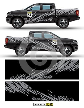  4kolo řídit nákladní auto a auto grafický vektor.kaluž vzor abstraktní vedení černý vozidlo zabalte 
