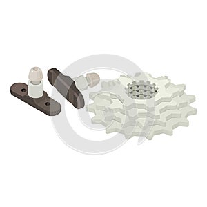 Wheel element icon, isometric style