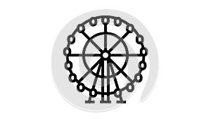 wheel ferris line icon animation