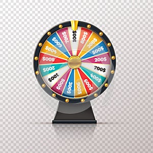 Wheel fortune. Casino prize lucky game roulette, win jackpot money lottery circle. Chance winner gamble wheel 3d