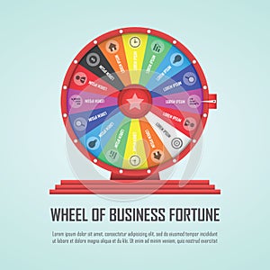 Wheel of fortune infographic design element