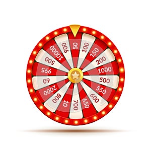 Wheel Of Fortune lottery luck illustration. Casino game of chance. Win fortune roulette. Gamble chance leisure