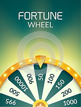 Wheel Of Fortune lottery luck illustration. Casino game of chance. Win fortune roulette. Gamble chance leisure