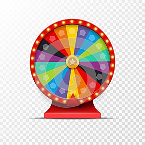 Wheel Of Fortune lottery luck illustration. Casino game of chance. Win fortune roulette. Gamble chance leisure