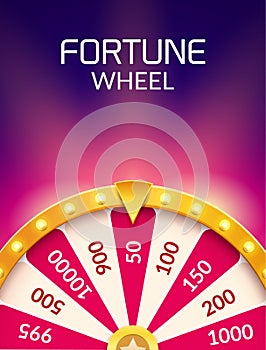 Wheel Of Fortune lottery luck illustration. Casino game of chance. Win fortune roulette. Gamble chance leisure photo