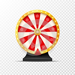 Wheel Of Fortune lottery luck illustration isolated. Casino game of chance. Win fortune roulette. Gamble chance leisure