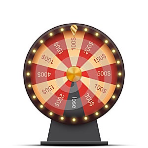 Wheel of fortune with money prizes