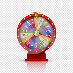 Wheel of fortune roulette vector gambling lottery