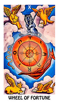 Wheel of Fortune Tarot Card Major Arcana Rider Waite Smith