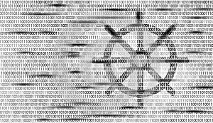 Wheel helm on container computer developer app concept. Business digital open source program. Data coding steering