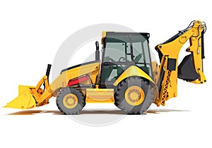 Wheel Loader construction machinery 3D rendering on white background