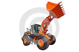 Wheel loader excavator construction machinery equipment isolated