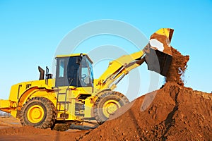 Wheel loader excavator earthmoving